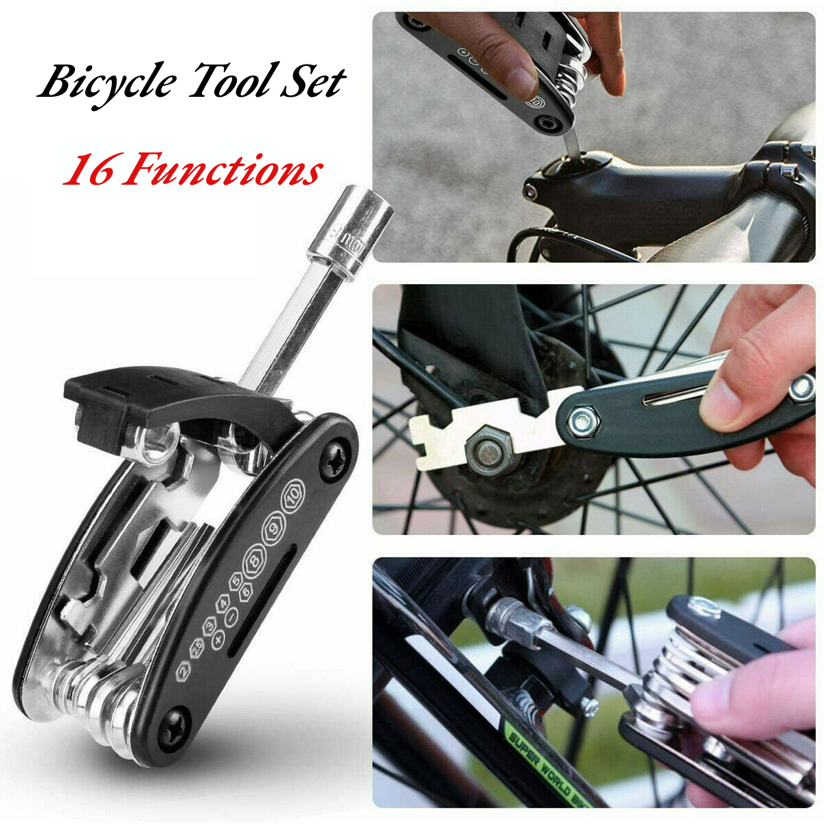 Mxzzand Outil 16 en 1 de vélo 21pcs Kit de Réparation de Pneu de Vélo