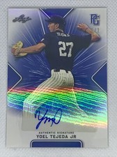 2021 LEAF PERFECT GAME AUTO YOEL TEJEDA JR BLUE REFRACTOR 1/1