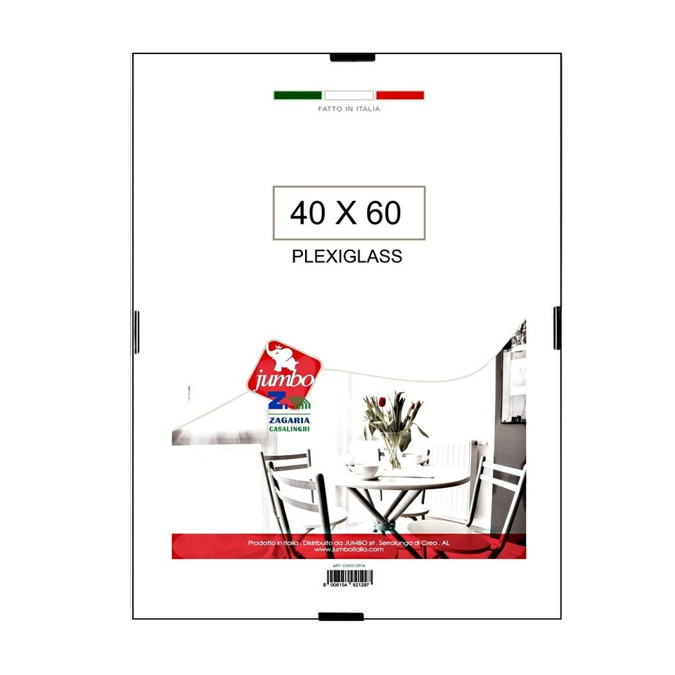 JUMBO CORNICE LUCE A GIORNO CM 40X60 IN PLEXIGLASS RETRO MDF CLIP REGOLABILI