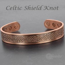 Pure Copper Magnetic Bracelet Healing Pain Relief Therapy Celtic Shield Knot SKC