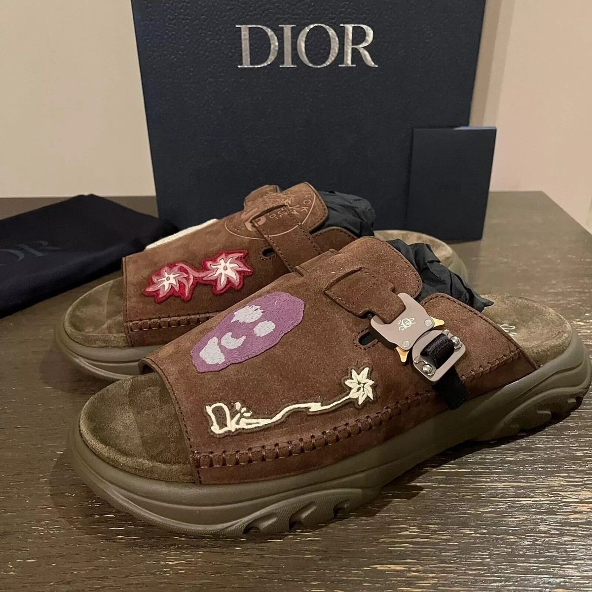 Dior × Travis Scott , Q.2 Cactus Jack H-Town Sandals Suede