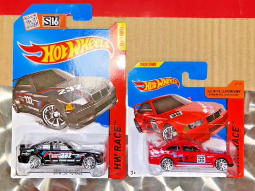 HOT WHEELS 1:64 SET OF 2 BMW E36 M3 GTR RACE CARS. 1 BLACK & 1 RED OLD RELEASES - Picture 1 of 4