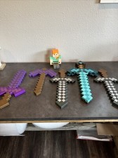 Minecraft Diamond Sword/Pick Ax Lot Of 6 Pieces