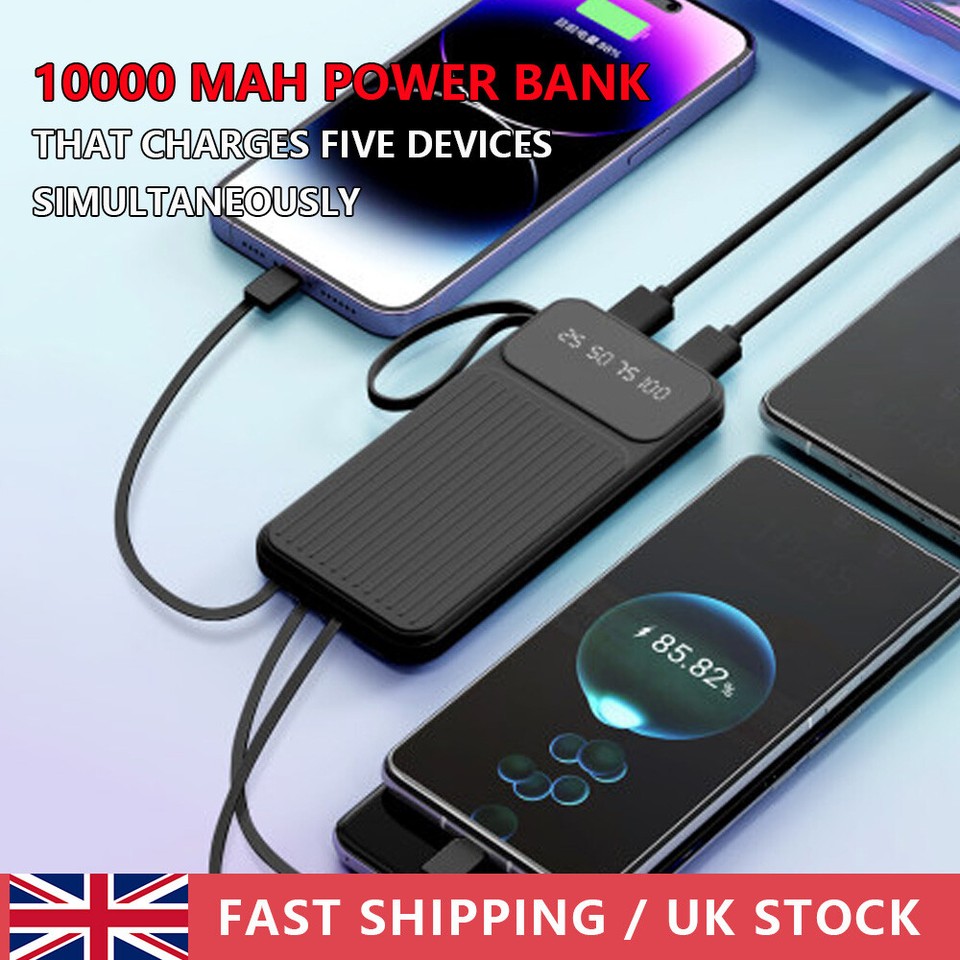 Power Bank 10000mAh Fast charger Pack USB External Battery For Mobile