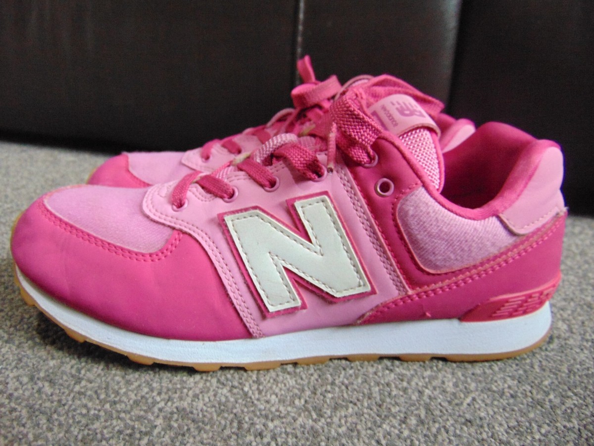 Girl's Ladies New Balance 574 Pink Running Trainers Size UK