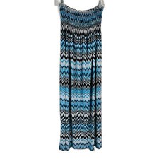 Espresso Women's BOHO Bandeau Strapless Southwestern Print Mid Dress, One Size