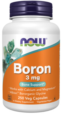 NOW Foods Bor 3 mg 250 pflanzliche Kapseln, unterstützt die Knochengesundheit, Gelenkunterstützung