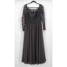 Mori Lee Black Maxi Formal Evening Dress Lace Size 12