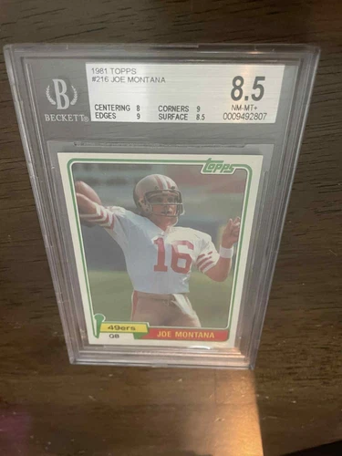1981 Topps #216 Joe Montana RC BGS 8.5 NM-MT+ Football Card Rookie Card