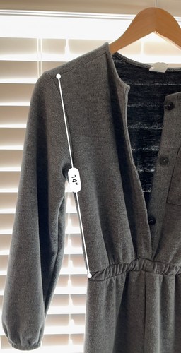 Girls Zara Age 13-14 Jumpsuit All In One Outfit Romper Playsuit Grey Buttons - Picture 12 of 17