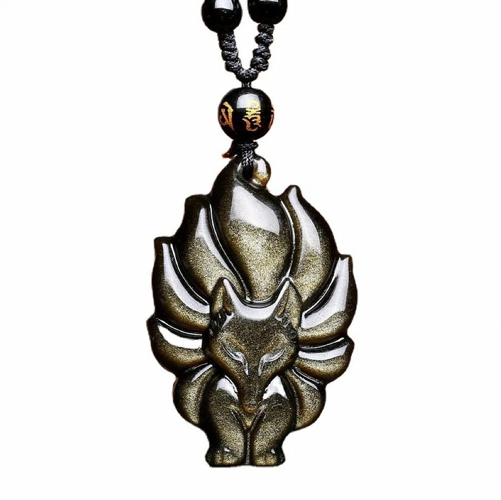Obsidian fox pendant meaning clearance