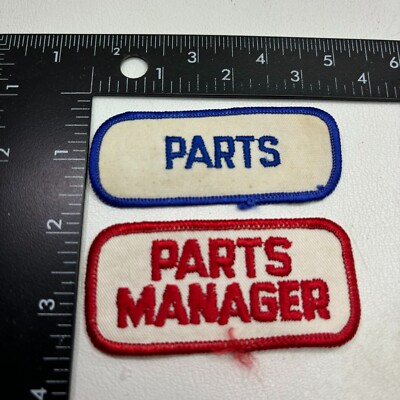 #ad #ad Vintage Bundle Lot 2 Patches BLUE PARTS RED PARTS MANAGER Uniform Patch 00.P $7.61