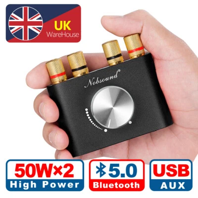 HiFi Bluetooth 5.0 Digital Amplifier Mini Stereo Desktop Audio Digital Amp 100W - Image 1 of 4