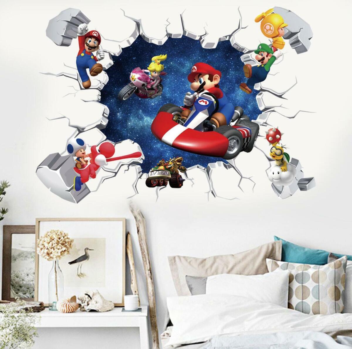 Mario Kart Vinyl Decal Wall Sticker Mario & Bowser