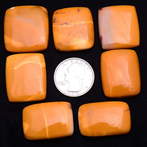 7 Pcs Natural Mookite Jasper Untreated 20mm-27mm Cushion Cabochon Gemstones Lot - 第 1/7 張圖片