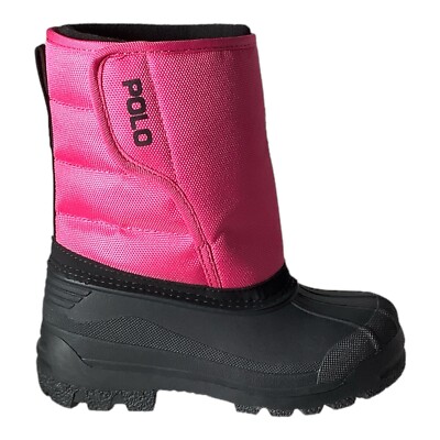 Polo Ralph Lauren Harpyr EZ Black Pink Boots Child Size 13