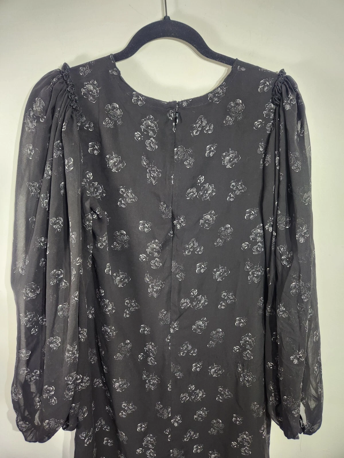 UNDERCOVER Abito nero floreale a maniche lunghe Victoria's Secret taglia 2