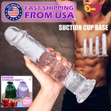 Realistic Soft Jelly Dong Dildo Anal Masturbator Cock penis Sex Toys Suction Cup