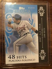 PLACIDO POLONCO 2008 Topps Moments & Milestones BLUE Parallel SSP #d /10 TIGERS