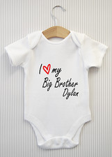 Personalised I love my Big Brother Baby Grow Bodysuit Vest Babygrow Shower Gift