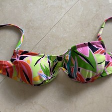 Women's Underwire Bralette Bikini Top Wild Fable Tropical Print XS