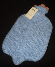 CHARMANTE BOUTEILLE D'EAU CHAUDE FROIDE CHAUDE LIZ CLAIBORNE AVEC COUVERCLE TRESSÉ BLEU NEUF