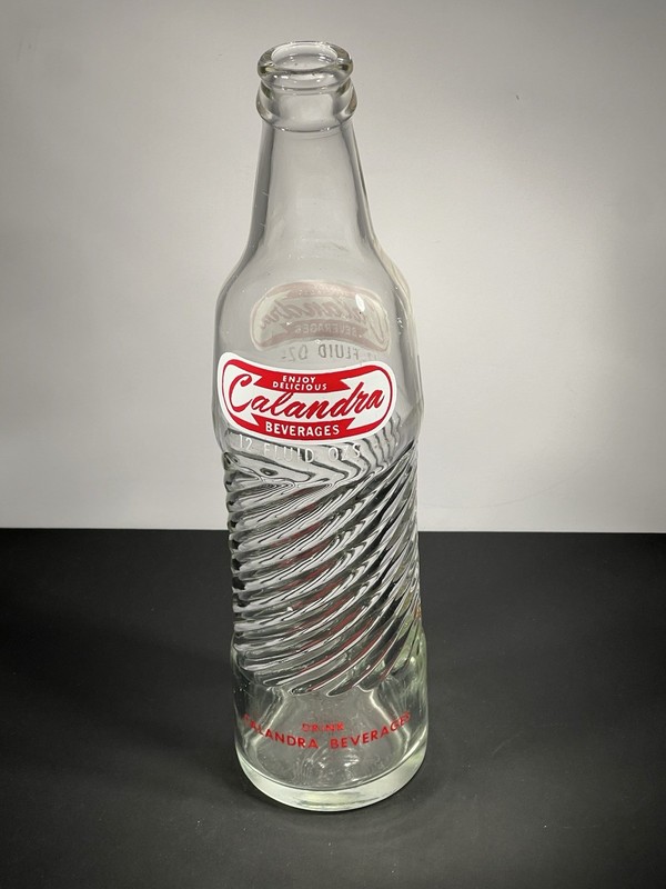 1968 Calandra Beverages Soda Bottle - 12 Fluid Ozs. Calandra Bros. Fresno, Calif