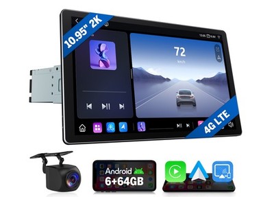 Android 13 6+64GB Autoradio Radio 10,95'' 2K DIN 1 Navigation CarPlay 4G LTE WiFi