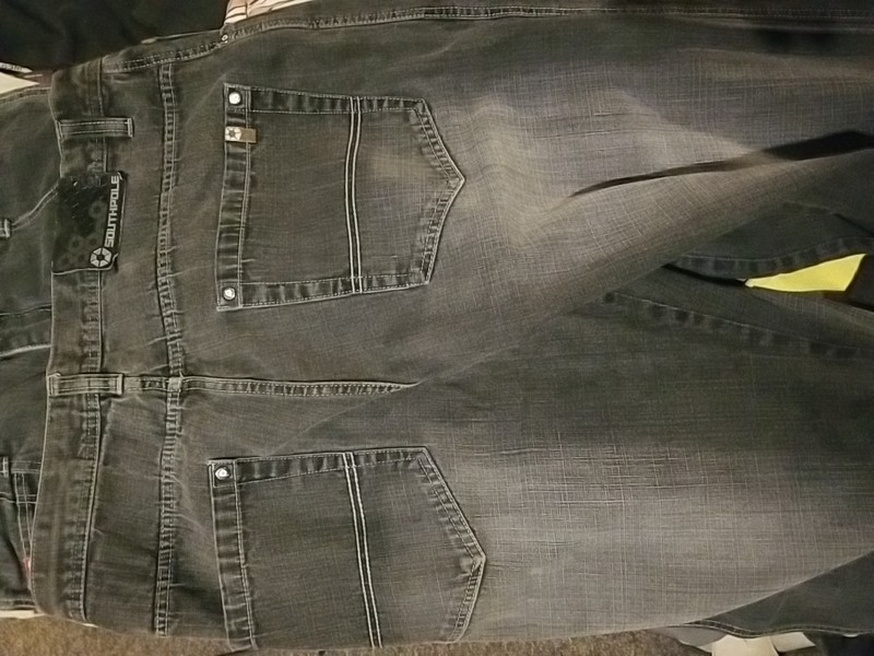 Southpole Men's Black Denim Jeans Wide-Leg Relaxed Fit Medium Wash 5-Pocket