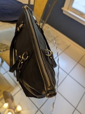 Black Coach Prairie Satchel Pebbled Leather P...