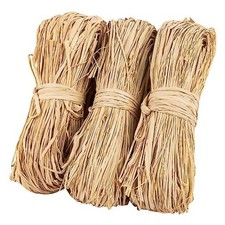 Natural Raffia Ribbon - 3PCS Raffia Straw for Florist Bouquets Thick line