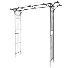 Garden Wrought Archway Arch Plant Iron Frame Arbor Yard Decor Wedding Black