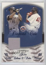2005 Flair Diamond Cuts Blue Foil Jerseys Carlos Beltran Pedro Martinez HOF sh7