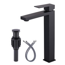 Vessel Sink Faucet Matte Black, Single Handle Tall Bathroom Faucet, Single Ho...