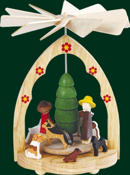 WäRmespiel Hundeschule Tischpyramide Pyramide Handarbeit Erzgebirge NEU 01710-image