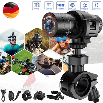 MARKENLOS Casco bicicletta fotocamera sportiva fotocamera casco HD 1080P DV 120° grandangolare action cam