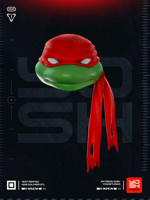 Raphael Helmet Teenage Mutant Ninja Turtles 3D Printed IN COLOR Wearable