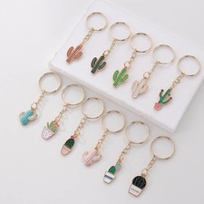 11pcs Cute Alloy Cactus Keyring Fashion Metal Key chain decoration Purse Bag Bac