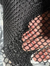 Black Fishnet Netting by the Yard Round Mesh Pattern, 120" WIDE MADE IN THE USA