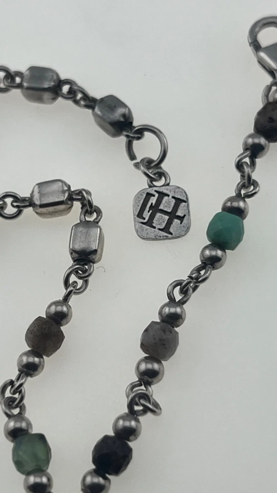 ✨ Pulsera House of Harlow 1960 con cuentas 🌿 Joyería boho chic - Dije con logotipo HH Foto 2 de 4