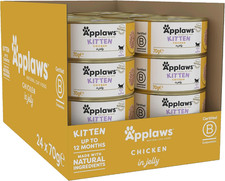 Natural Wet Kitten Food, Chicken Breast Cat Food Tin in Jelly 70G (Pack of 24 Ti 488.57 per kilo