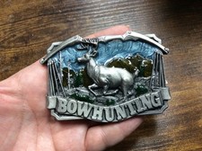 Bowhunting Belt Buckle Vintage 1980's Siskiyou USA Made