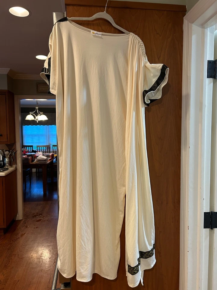 Hombre Clásico Toga Romano Dios Griego Crema Adulto Disfraz Halloween OS LEER Foto 4 de 4