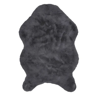 Tapis en fausse fourrure Cuso 90x60 cm gris - Photo 1/4