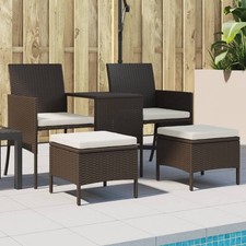 Jeu de Canapés Extérieur 7 pcs Résine Tressée Marron Blanc Salon Jardin vidaXL