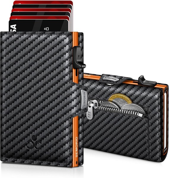 GeldböRse Herren Slim Wallet Mit MüNzfach Rfid Schutz Portmonee-image