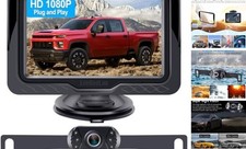 Backup Camera Easy Setup Plug-Play: HD 1080P No-Delay Waterproof Black-One Pack