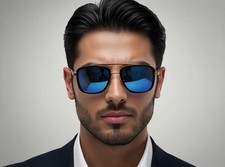 Metal Frame Eyewear Male Sunglasses Retro Men Rectangle Shades Driving Vintage