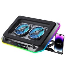 RGB Gaming Laptop Cooling Pad with Two Turbo Fan, Rapid Cooling for 15.6-19.3...