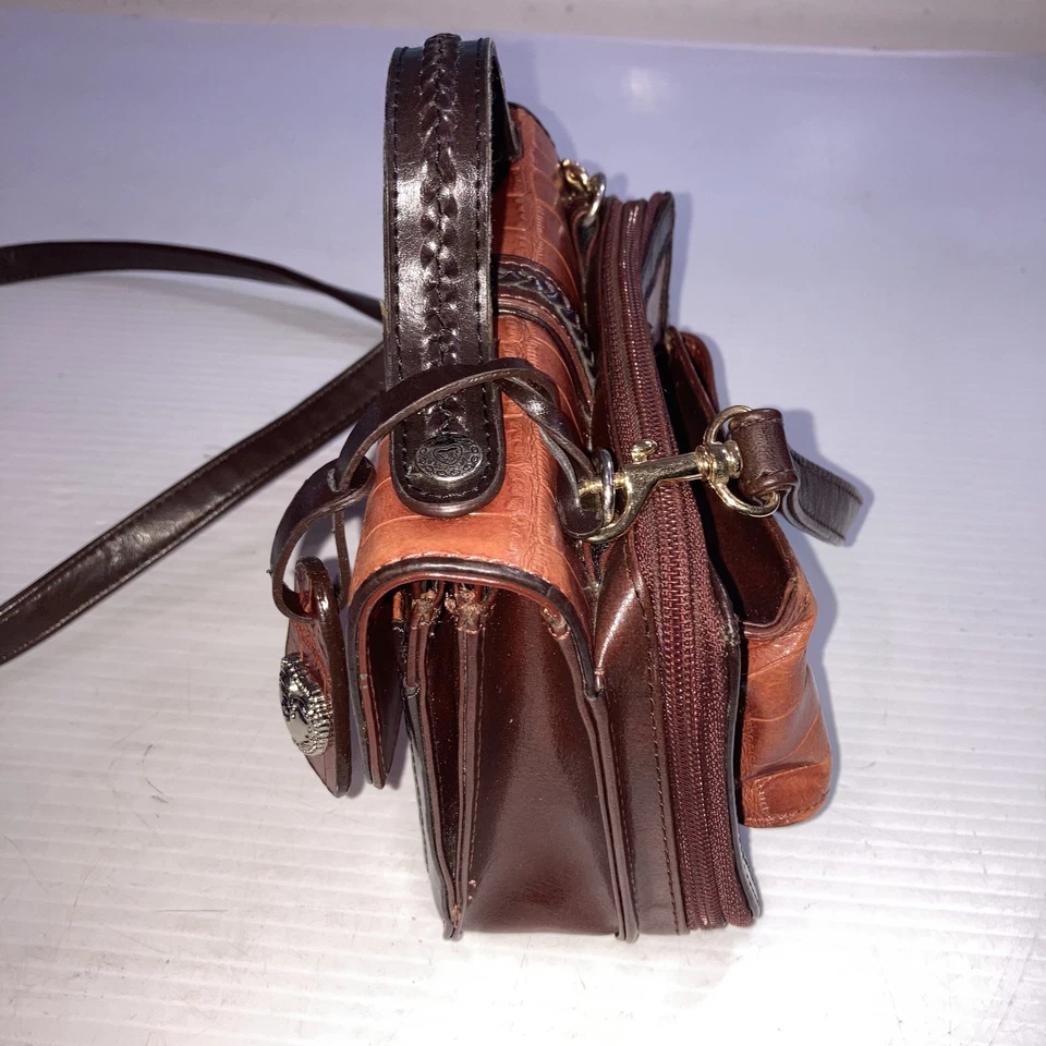 MC Marc Chantal Marrón Western Imitación Cuero Bolso de Mano Reptil Cartera Bolso de Hombro 7" Foto 3 de 4